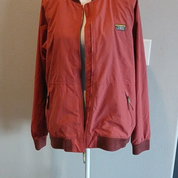 L.L. Bean Brick Red Bomber Casual Jacket Vintage Y2k - Picture 4 of 6